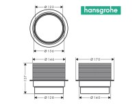 MEDIDAS PIEZA COMPENSACION RAINDRAIN SPOT HANSGROHE